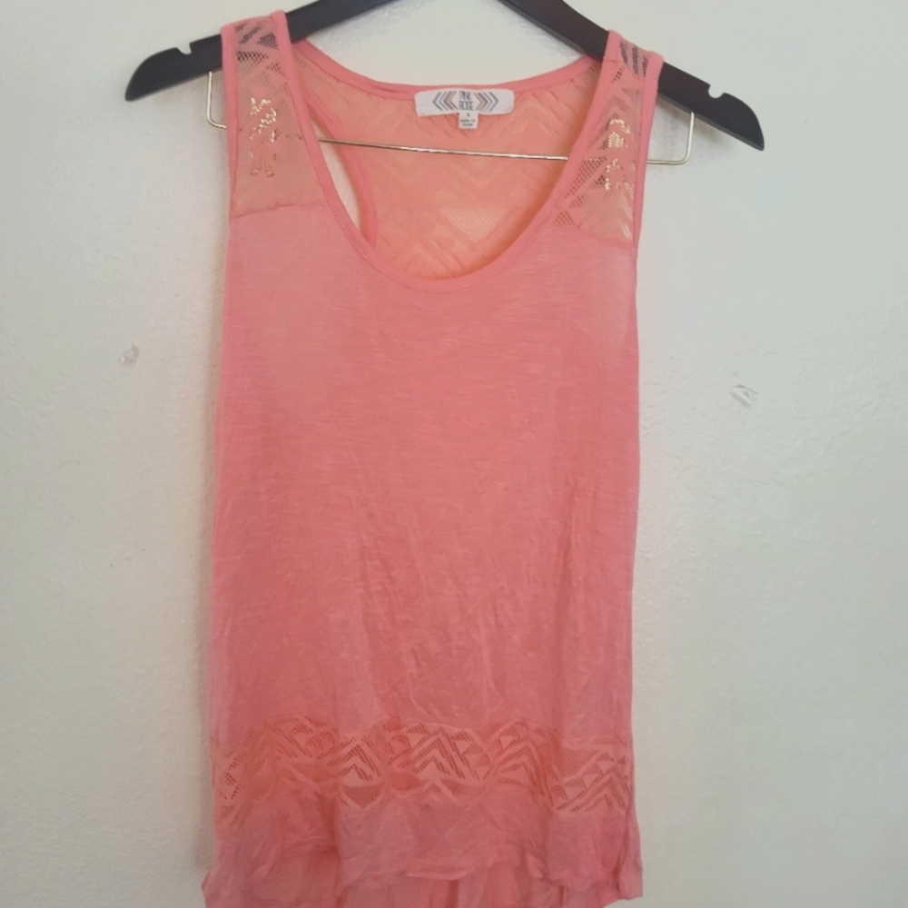 Pink Rose Coral sleeveless tank top size L